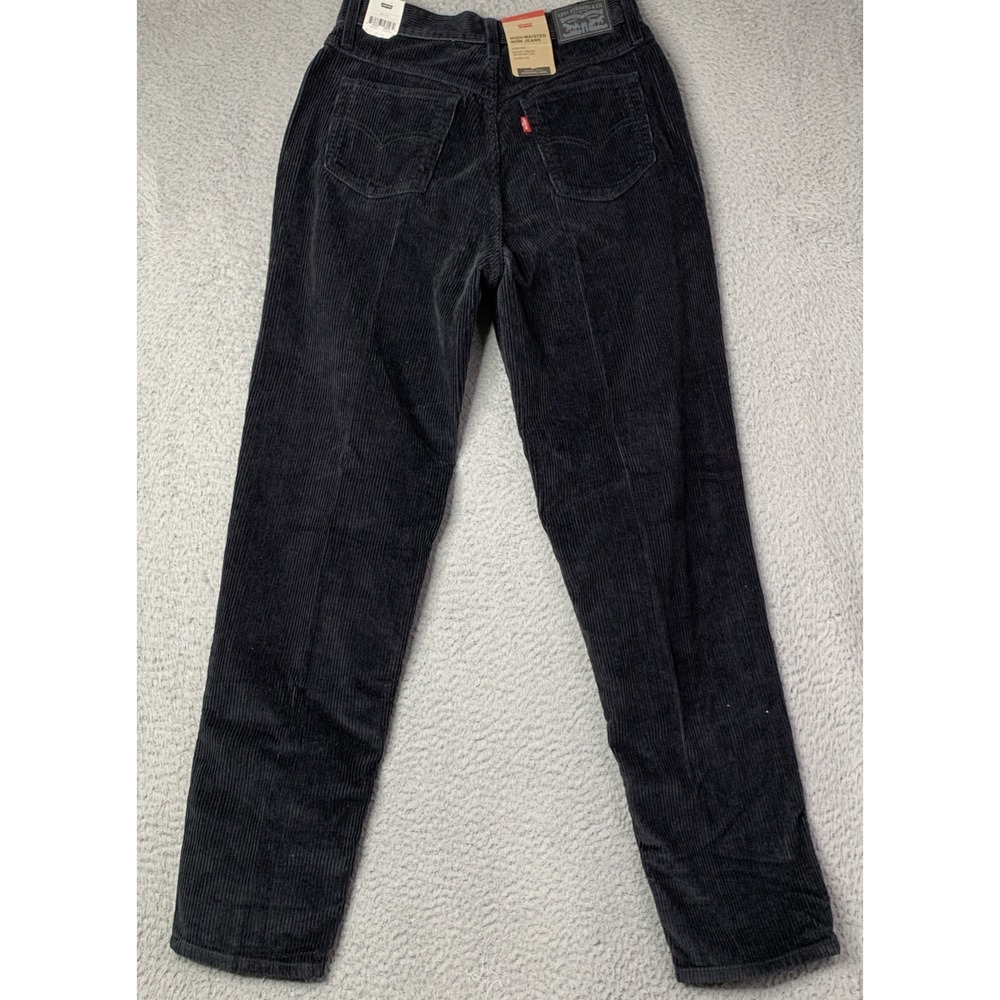 New Levis 506 Corduroy Jeans Womens 28x30 High-Rise Mom Tappered Leg Black NWT - Picture 3 of 10